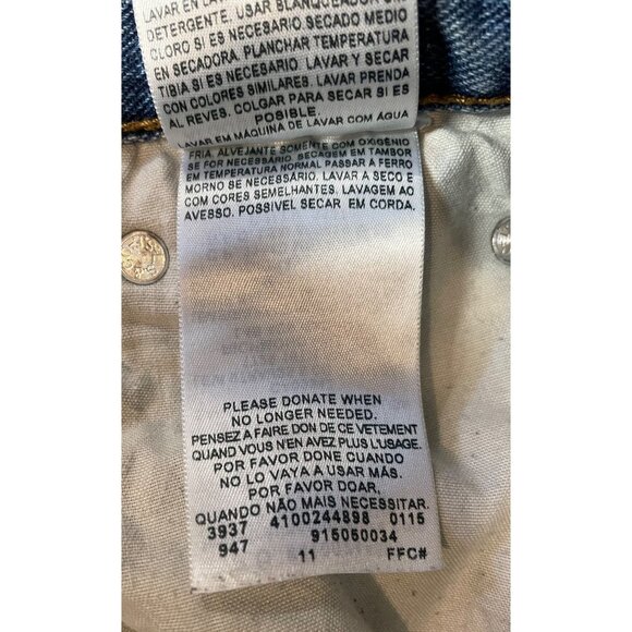 Levis Signature Bootcut Blue Denim Jeans Distressed Hem Mens Size 34X34 - Picture 10 of 13